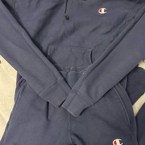 navy blue champion tracksuit